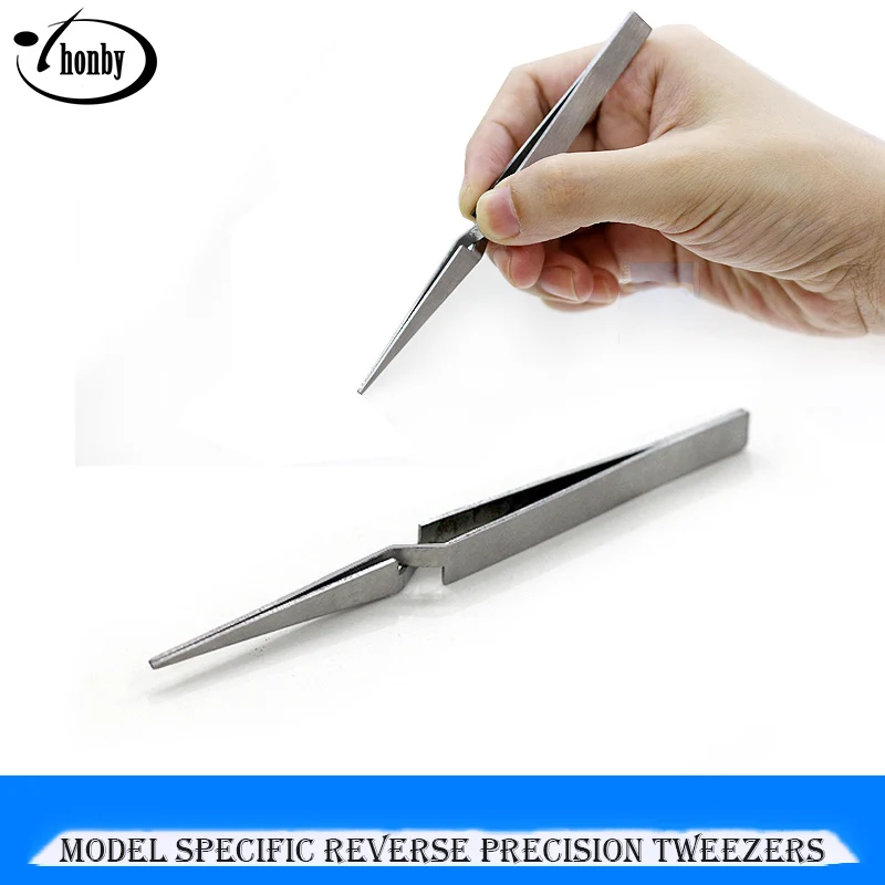 

Stainless Steel Reverse Tweezers Model Making Tools Precision Operation Forceps Detail Modification Tip Tweezers 1/32 1/48 1/72