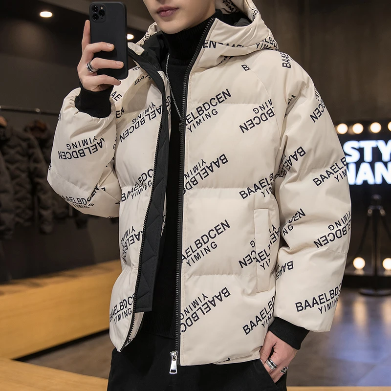 Winter 2020 Men's Casual Cotton Padded Hooded Jacket Parkas Thicken Warm Outdoor Streetwear Coat New Trend Down Jacket Windbreak
