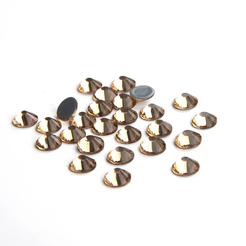 SS6/SS8/SS10/SS12 Горячая фиксация Стразы Lt. topaz Цвет Flatback Стекло железные декоративные
