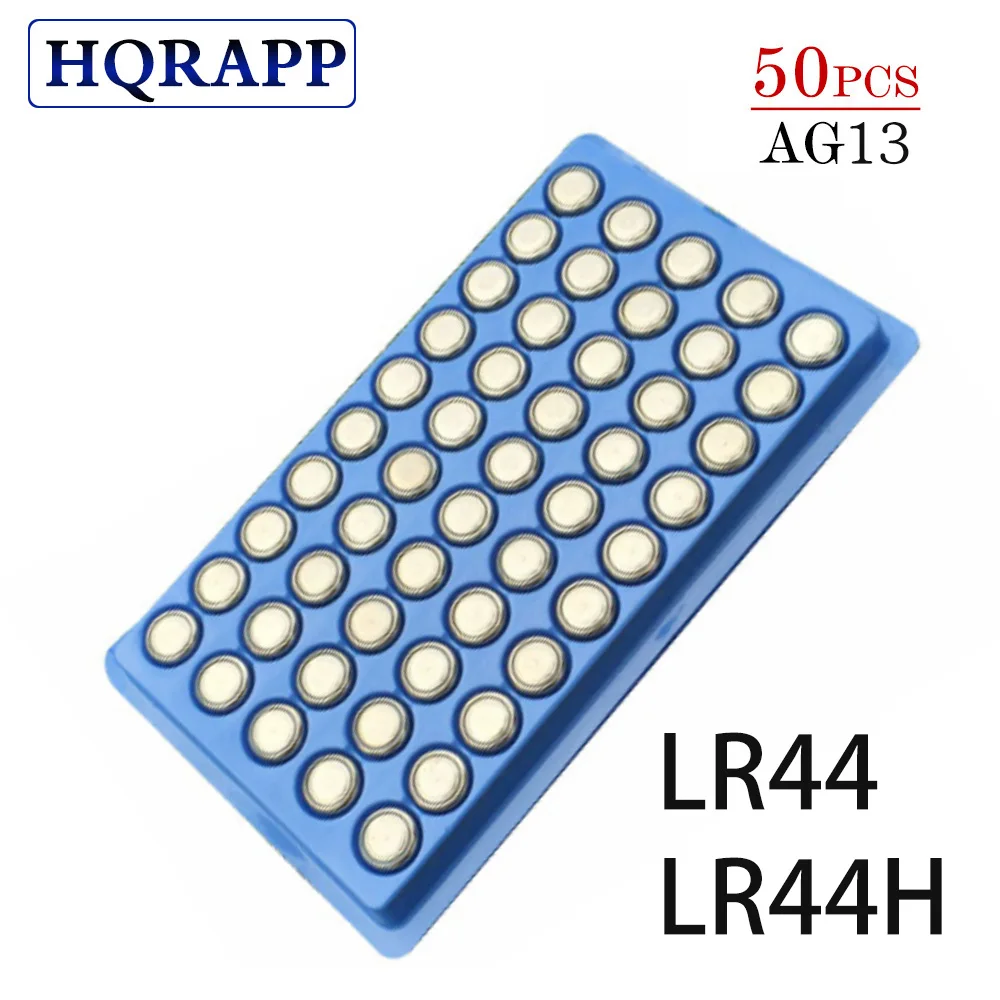 50 шт. LR44 357A A76 303 AG13 SR44SW SP76 L1154 RW82 RW42 1,5 V Батарея LR44 щелочные батареи таблеточного часы игрушки батареи