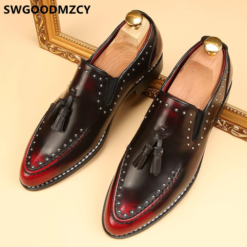 

Tassel Shoes Men Formal Loafers Mens Italian Shoes Brogues Office Shoes Men Elegant Wedding Dress 2023 Sepatu Slip On Pria Buty