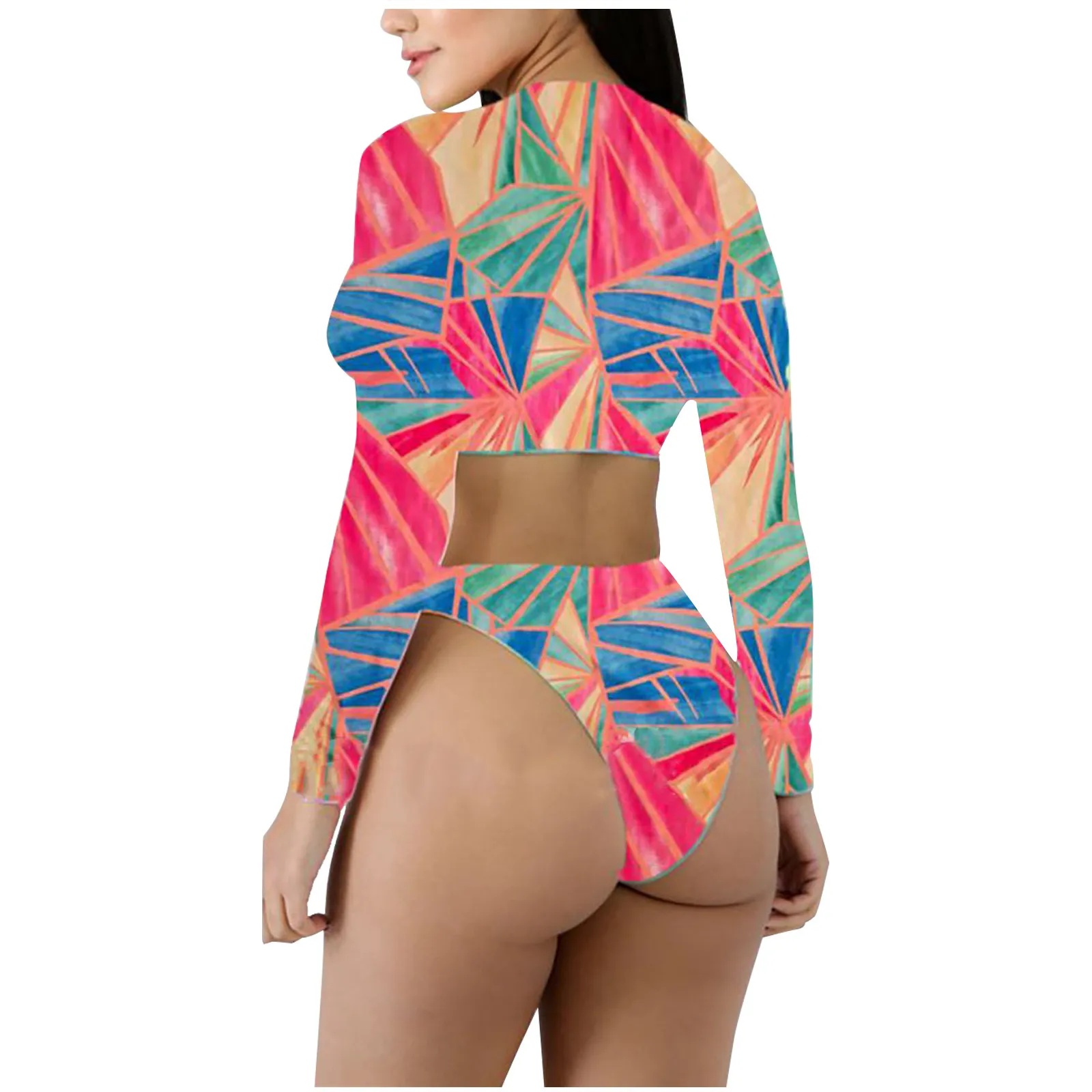 

ISHOWTIENDA Bikinis Mujer Women's Sexy One-piece Stripe Print Swimwear Swimsuit Bikini Swimming Beachwear