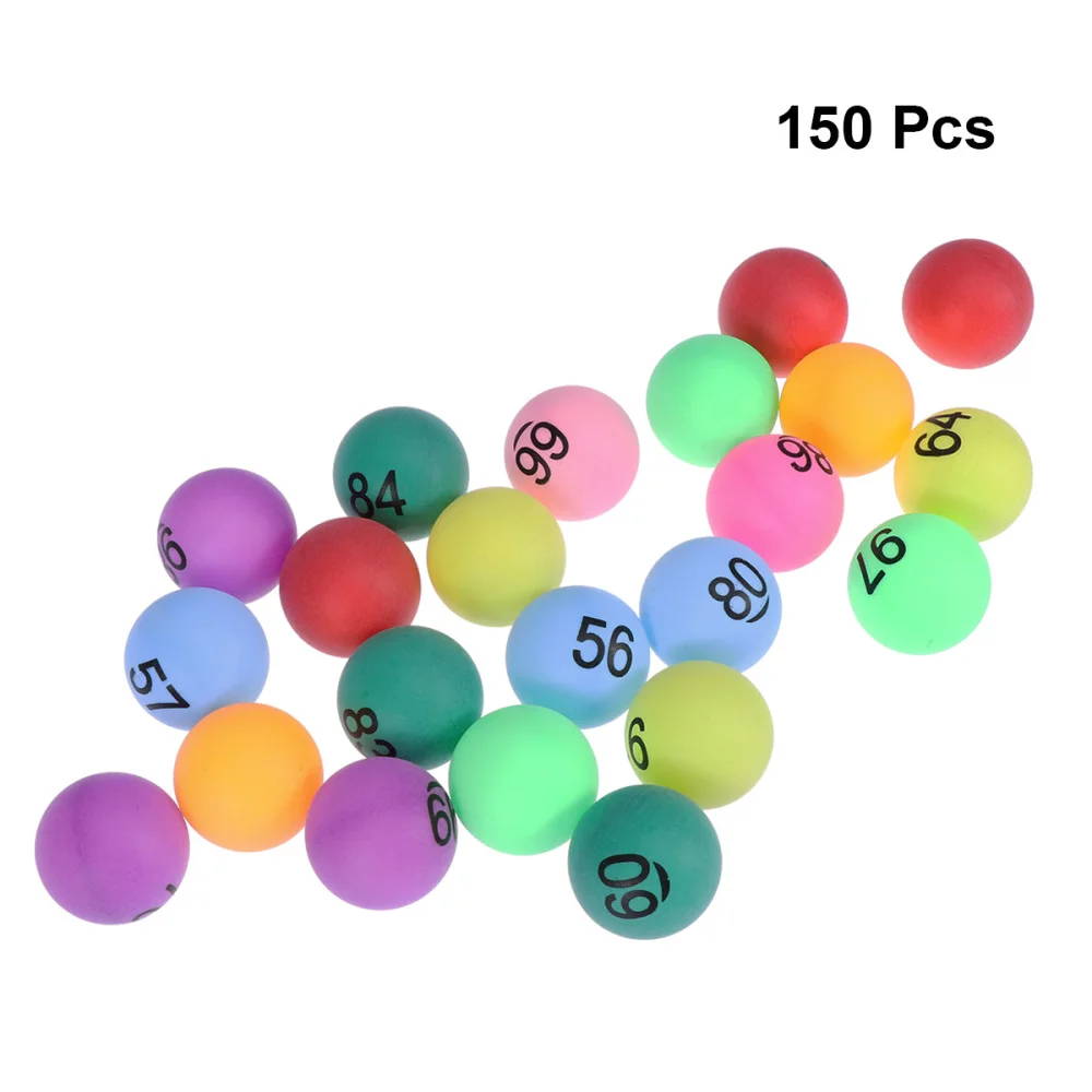 

150pcs Lottery Balls Assorted Color PP Number Balls for Game Party Decoration (Number 1-150)