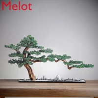 large sand table decoration artificial greeting pine new chinese style hotel living room villa courtyard pine pot