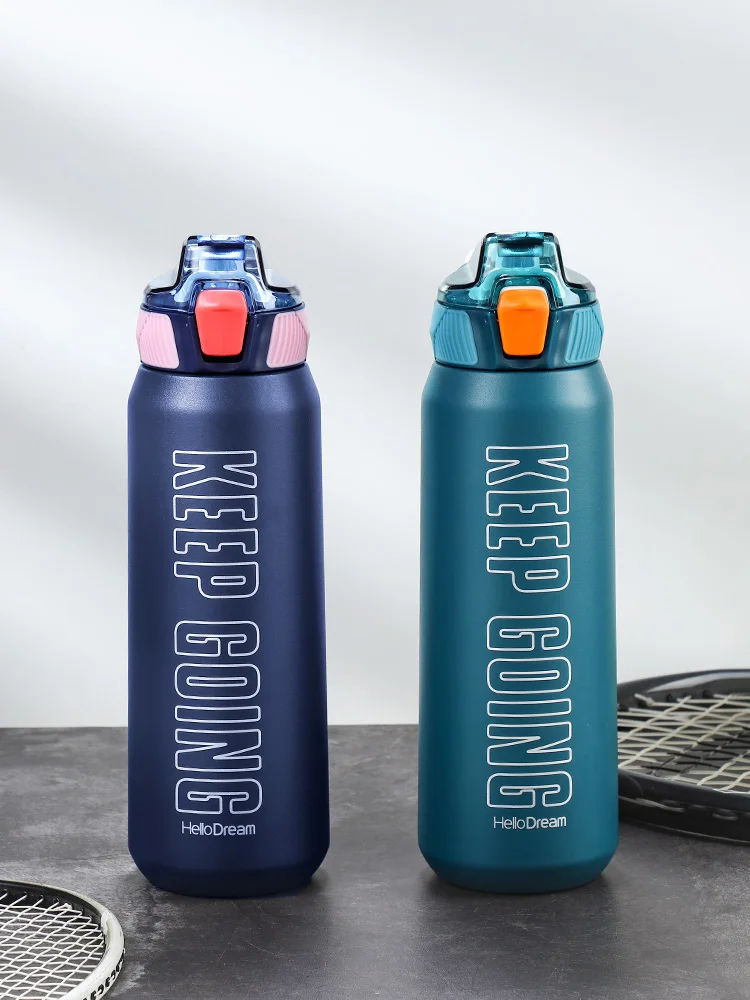 

Термос с соломинкой, простая портативная спортивная чашка для воды, Мужская Большая вместительная красивая Женская Студенческая чашка из н...