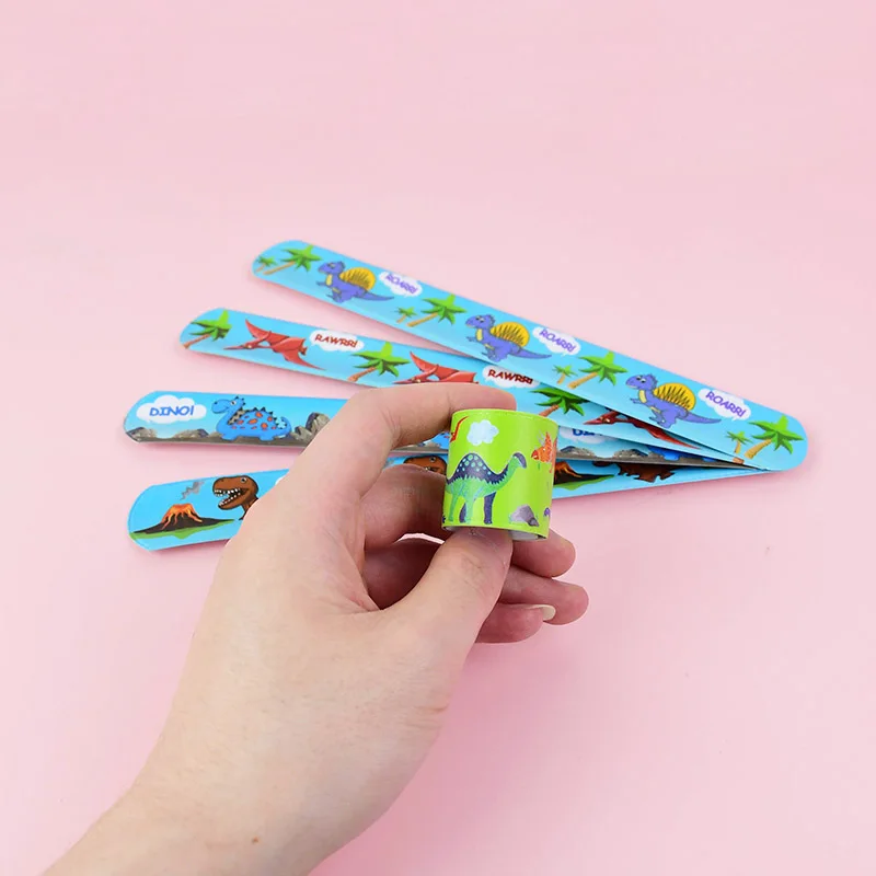 10 шт./лот динозавр шлепок оснастки обернуть браслет кольцо на руку для дня