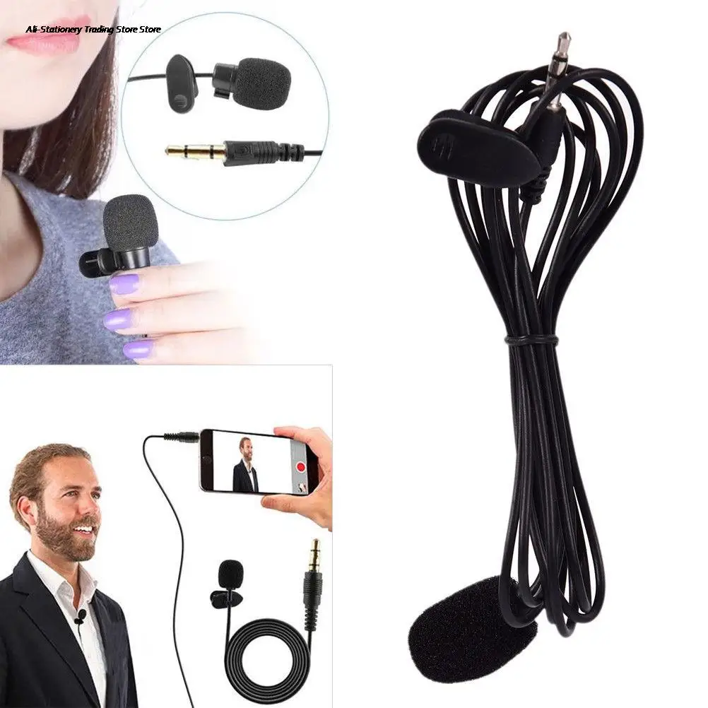 1.5m Mini Portable Microphone Clip-on Lapel Lavalier Mic Wired Mikrofo/Microfon for Phone Laptop | Электроника