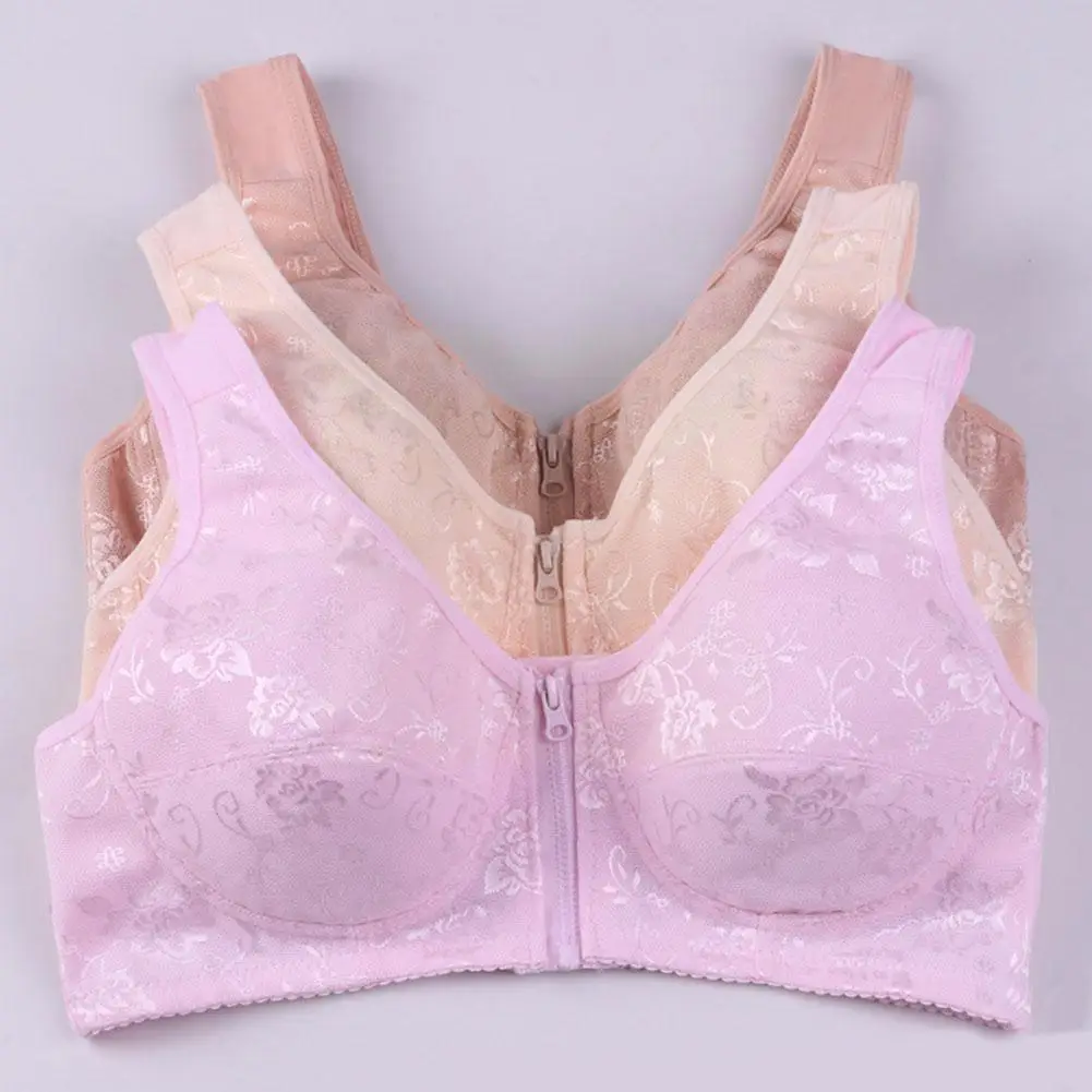 

Women Soft Cotton Front-close Bralette Size 36-46 B Size Size Big Comfortable D C Wear Bra Everyday Cup Large Age Middle A5a3