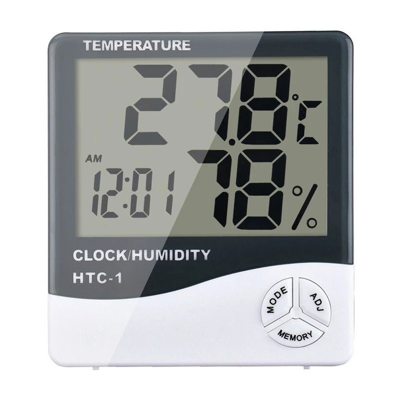 

For HTC-1 High accuracy LCD Digital Thermometer Hygrometer Indoor Electronic Temperature Humidity Meter Clock Weather Station