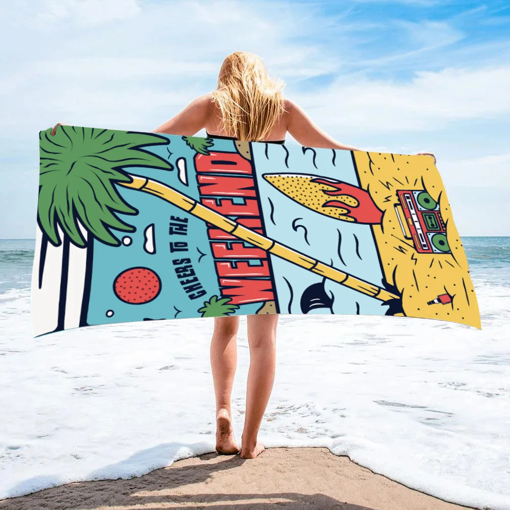 

FunnyColor, летнее пляжное полотенце с ромбовидным узором, впитывающее полотенце из микрофибры с принтом, полотенце из микрофибры для сушки, быс...