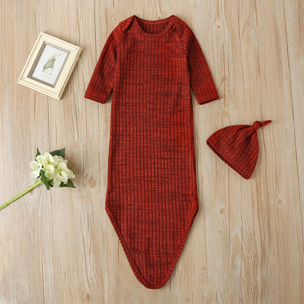 Детские спальные мешки для маленьких девочек и мальчиков однотонное вязаное