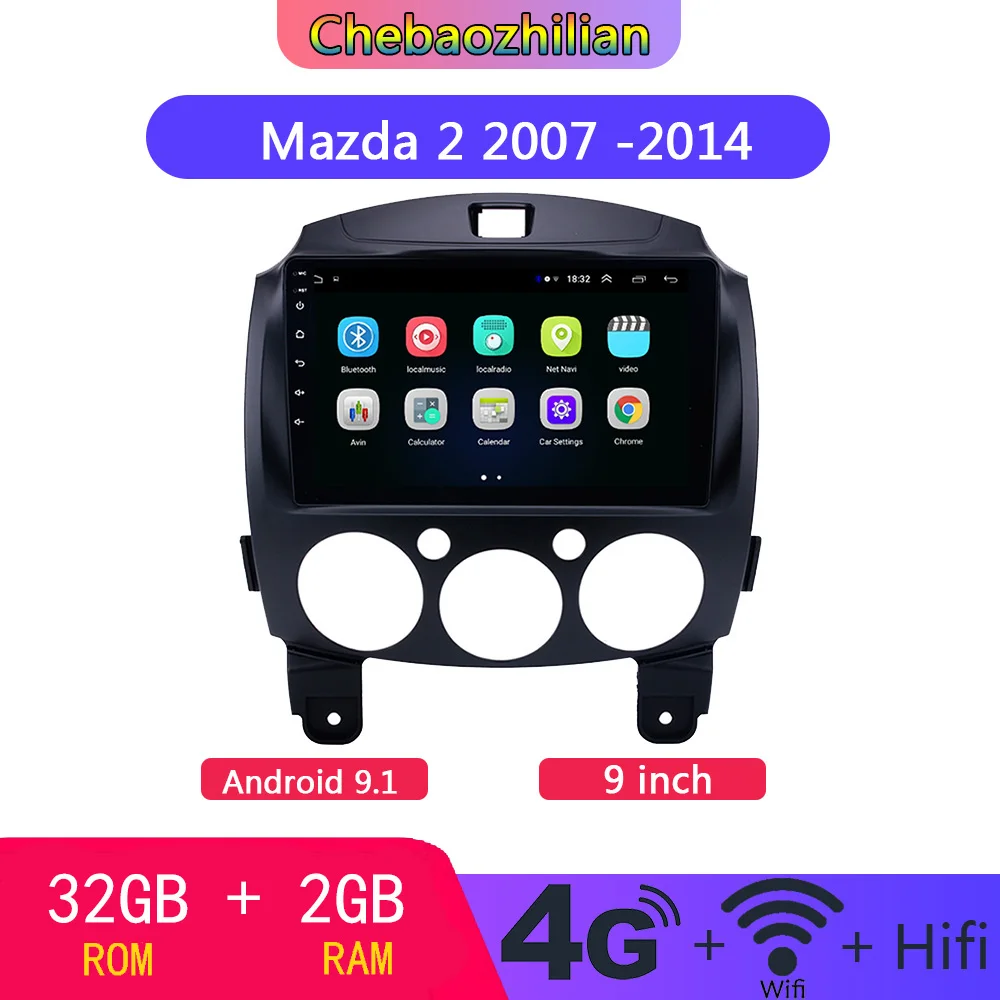 4G сетевой автомобильный Радио мультимедийный видео плеер для Mazda 2 2007 2014 Android 9 1 GPS