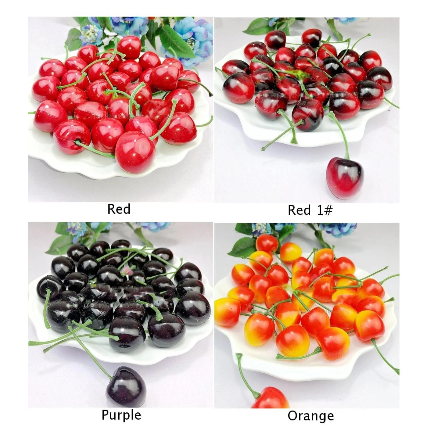 50 шт. искусственные реалистичные моделирования маленькие красные черные вишни