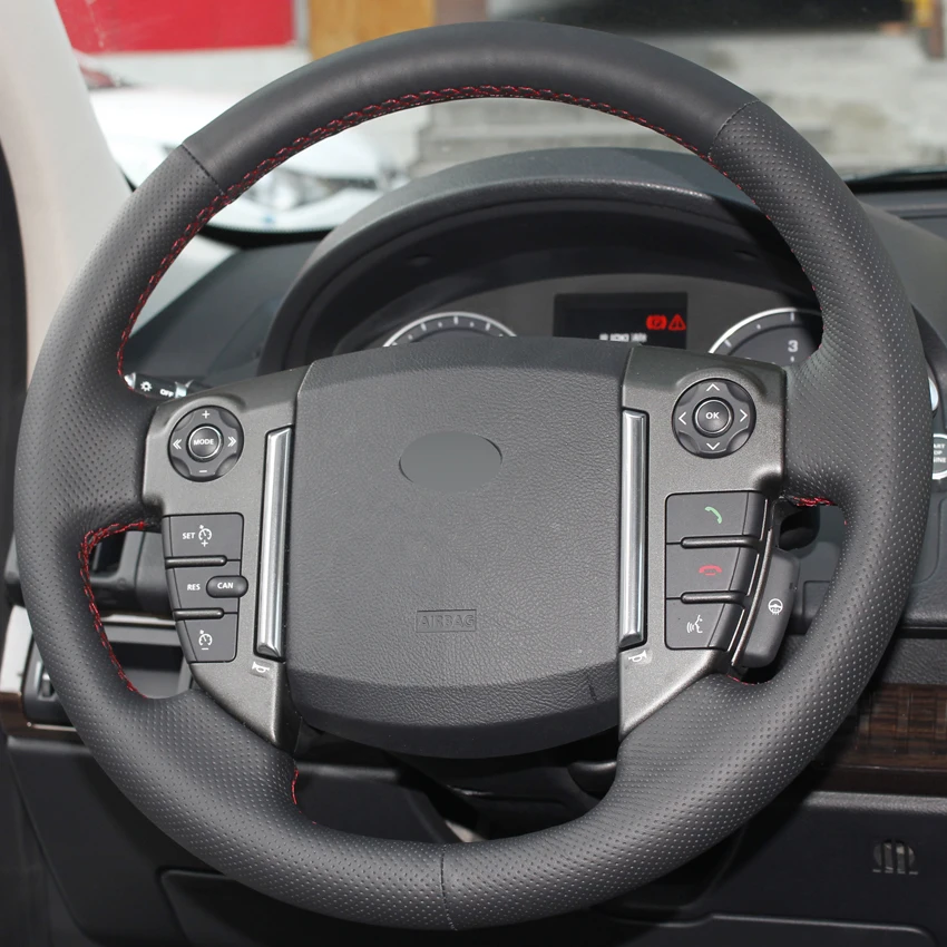 Черный ПУ Искусственная Кожа DIY ручной работы чехол рулевого колеса автомобиля
