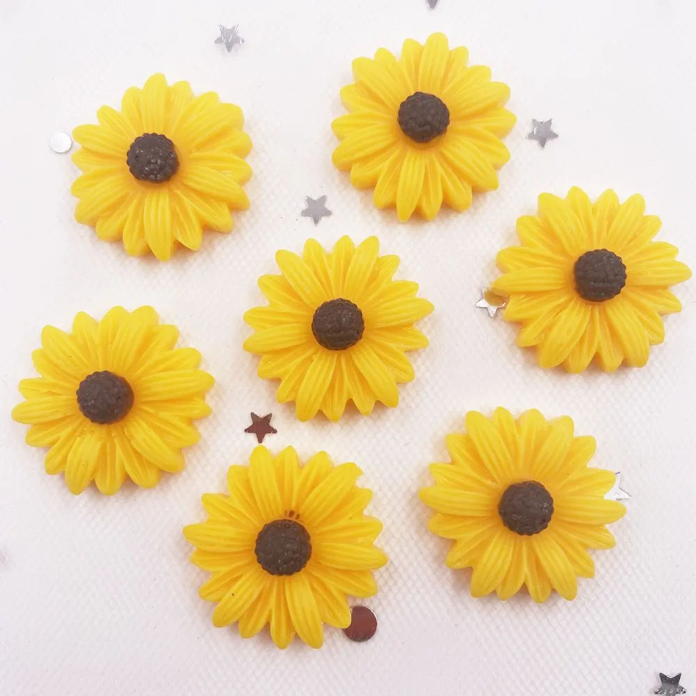 20 штук Смола цветков хризантемы Flatback Камень Кабошон миниатюрный для