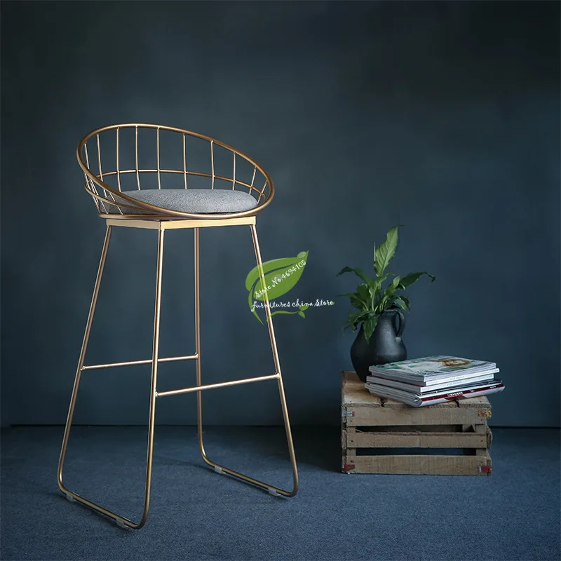 Табурет барный табурет De простой из кованого железа стул золотой высокий