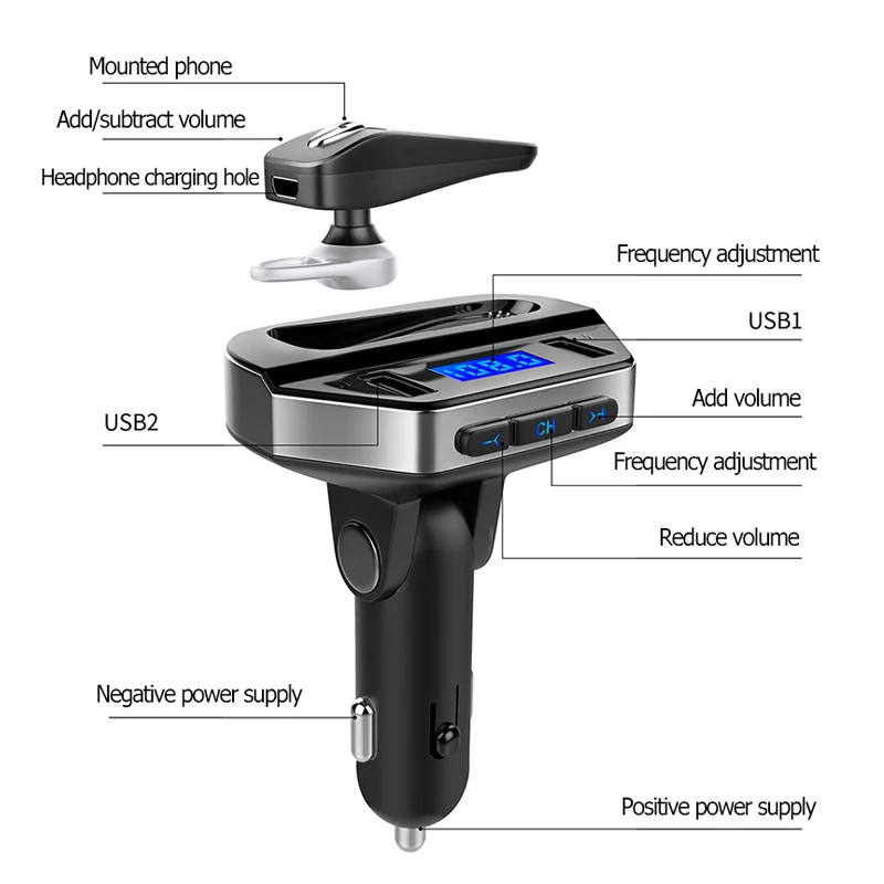 KAJARN FM передатчик Bluetooth Автомобильный mp3 плеер Радио Аудио адаптер беспроводной