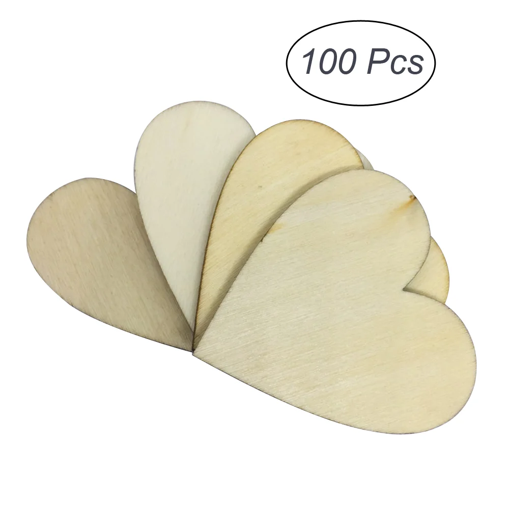

100 шт. 20 мм деревянные ломтики в форме сердца для свадебных украшений «сделай сам», декоративно-прикладное искусство