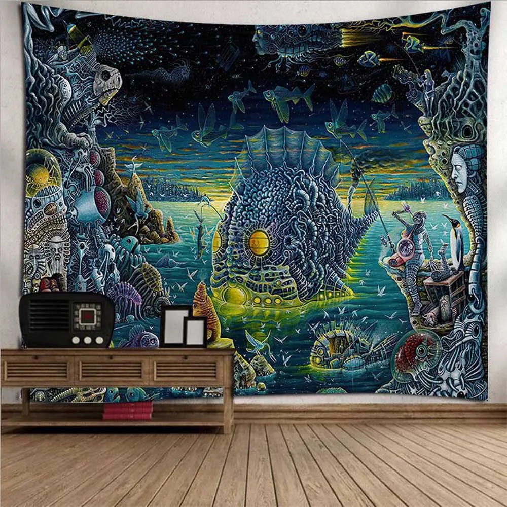 Psychedelic Солнечный гобелен с Луной настенный подвесной Небесный Хиппи Мандала