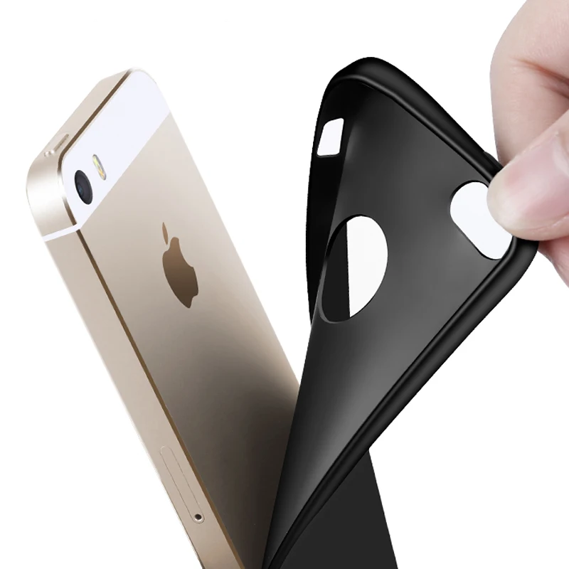 Ultra Thin Black Scrub Matte Soft Silicon TPU Case for iPhone 5 5S 6 6S 7 Plus Cover |