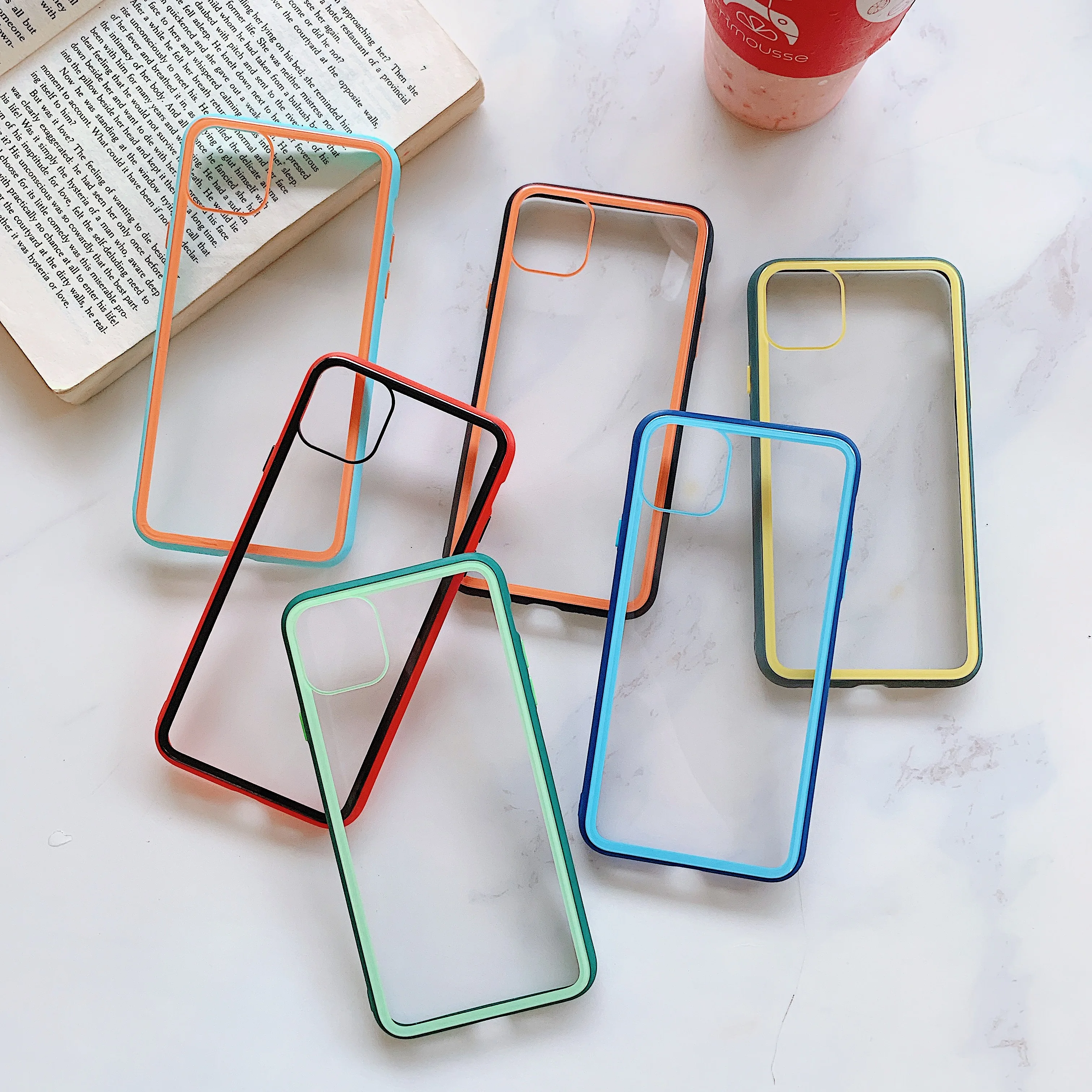 Цветной прозрачный чехол для телефона iPhone 11Pro X XR XS Max 8 7 6 6S Plus прозрачная акриловая