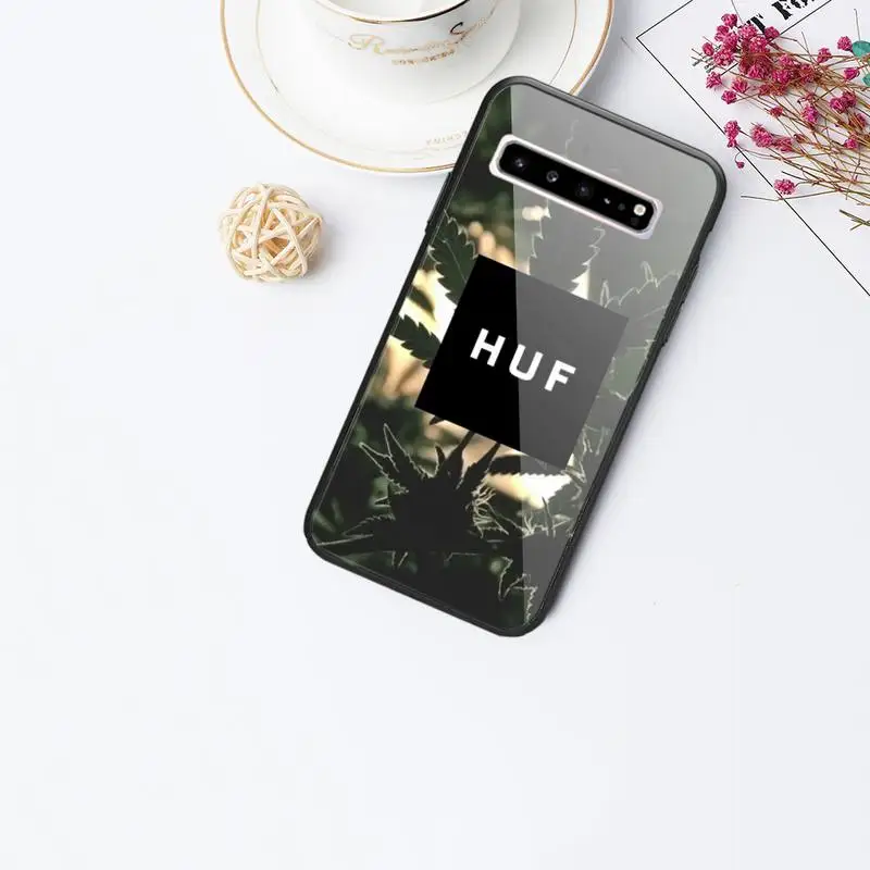 

Awesome HUF Phone Case For Galaxy Tempered Glass Cases Apply To S10 S9 S8 S7 S6edge Plus TPU Cover