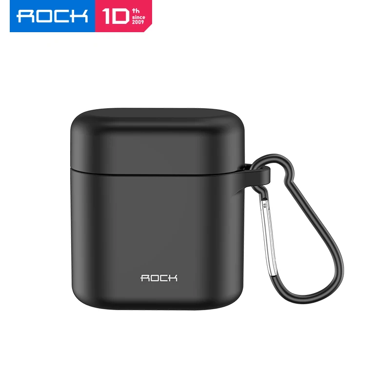 Черный Силиконовый чехол для наушников ROCK s для huawei FreeBuds 2 Honor FlyPods, защитный Противоскользящий чехол с веревкой против потери - Цвет: Черный
