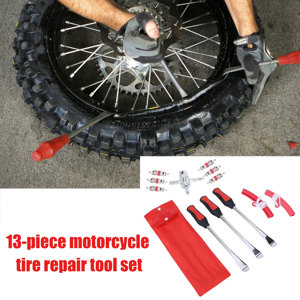 

13pcs Tire Changing Set Portable Motorcycle Bike Accessories Car Spoon Lever Heavy Duty Rim Protector Remover Mounting Repair