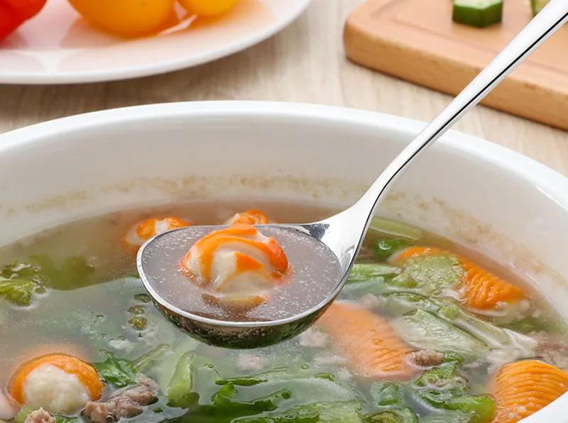 Korean Stainless Steel Thickening Spoon Creative Long Handle Hotel Hot Pot Spoon Soup Ladle Home Kitchen Essential Tools h2