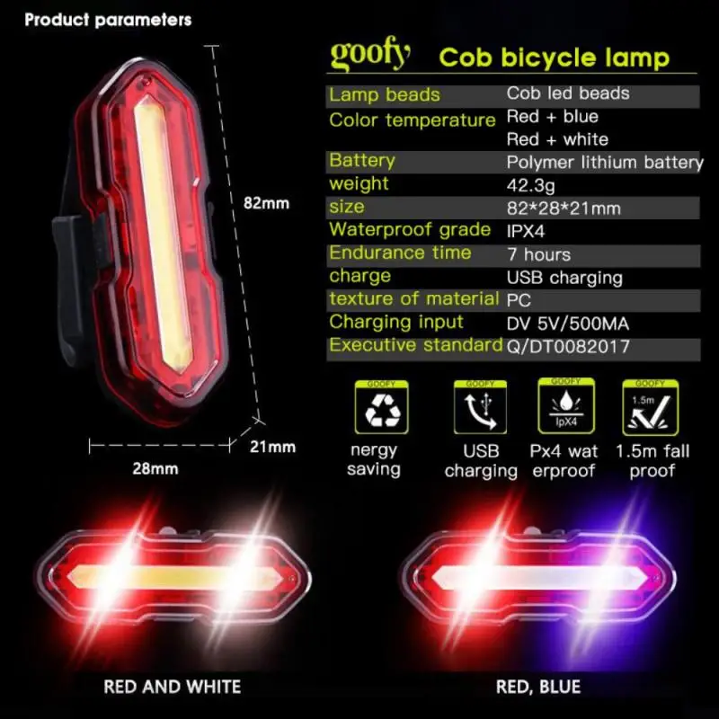 

USB Taillights Bike Lights USB Rechargeable Bicycle Lamps Riding Taillights Highlight Bicycle Accessories