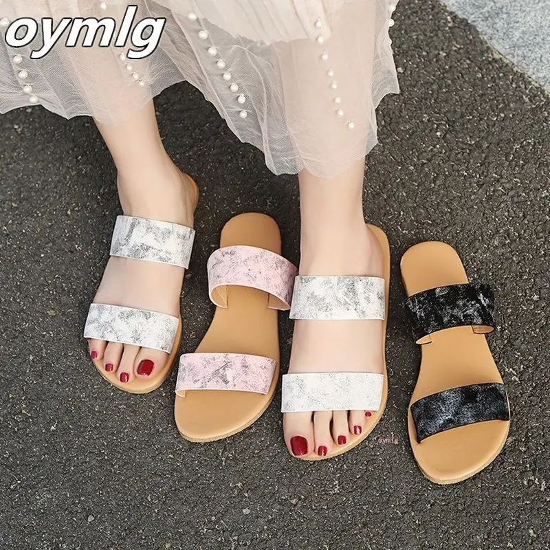 

Women Shoes Ladies Spring Summer Flat Heel Strap Slippers Beach Sandals Roman Shoes Flat Sandals sandalias mujer 2020 New