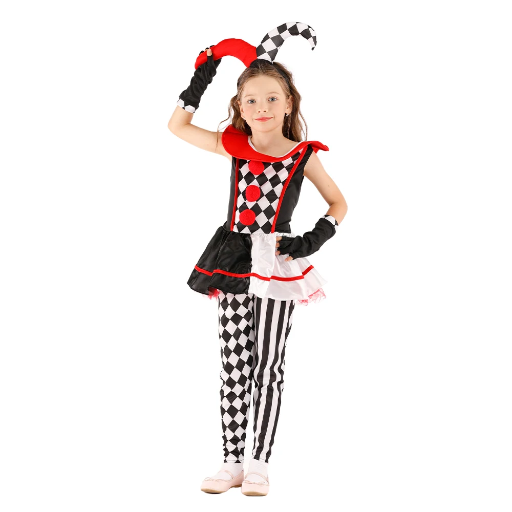 Reneecho женский костюм клоуна в стиле арлекина детское модное платье косплей на