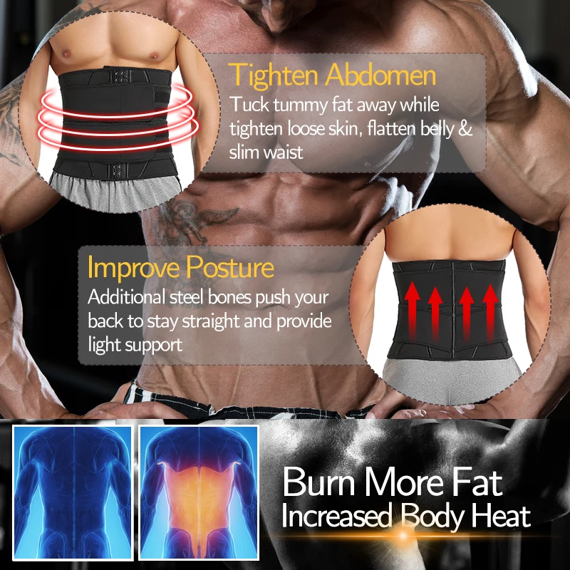 Мужские корсеты для тренировки талии триммер сауны и похудения формирователь
