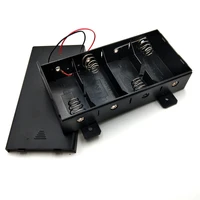 20pcslot spring clip 4 x 1 5v d size battery holder storage box case 4 slots 6v batteries shell cover with wire leads