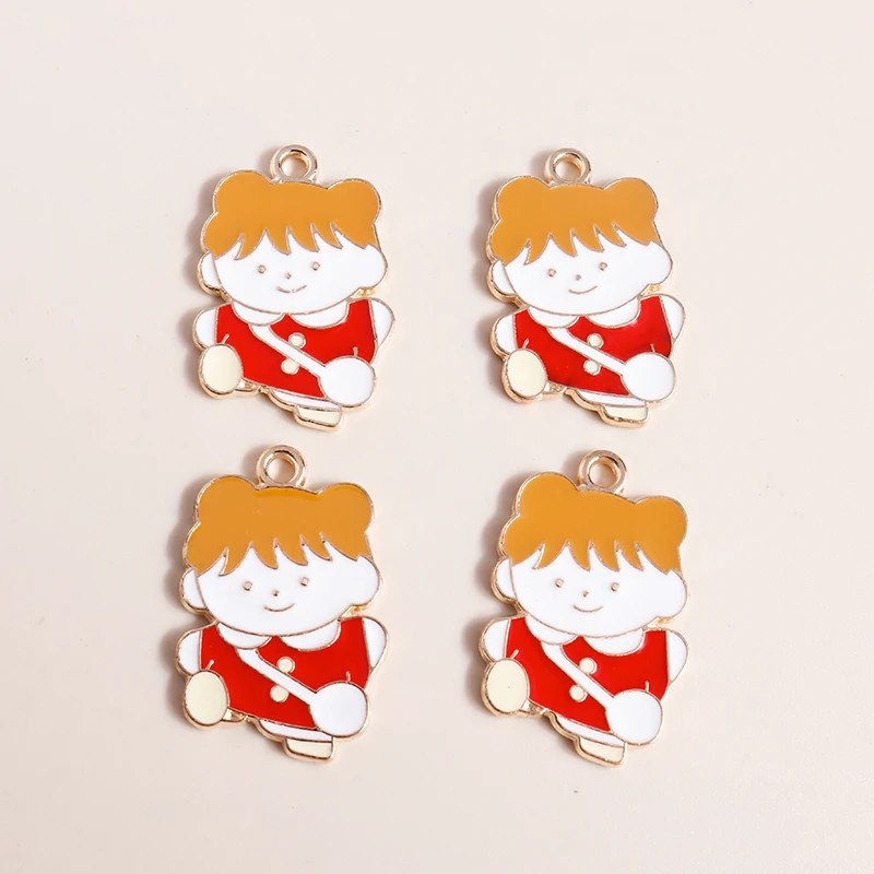 

10pcs 18*26mm Enamel Alloy Boy Charms for diy Jewelry Making Figure Charms for Necklaces Earrings Making Accessories Handmade
