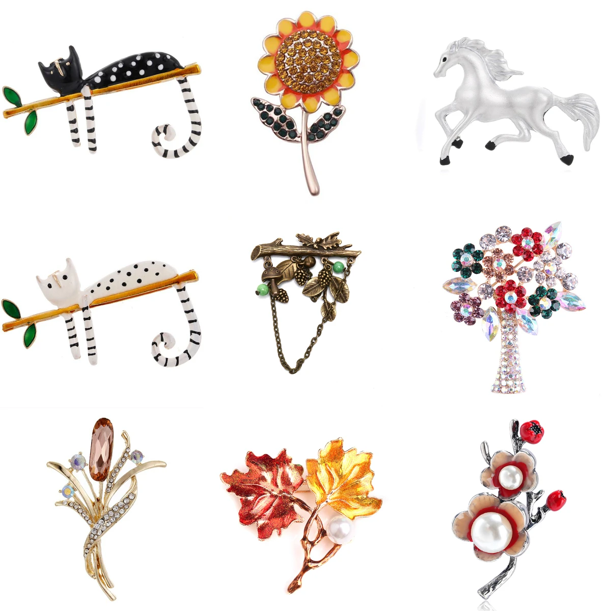 

Miraculous Flower Brooch Pins Crystal Brooches For Women Clothing Fashion Beautiful Jewelry Plant Flower Trendy Brooches