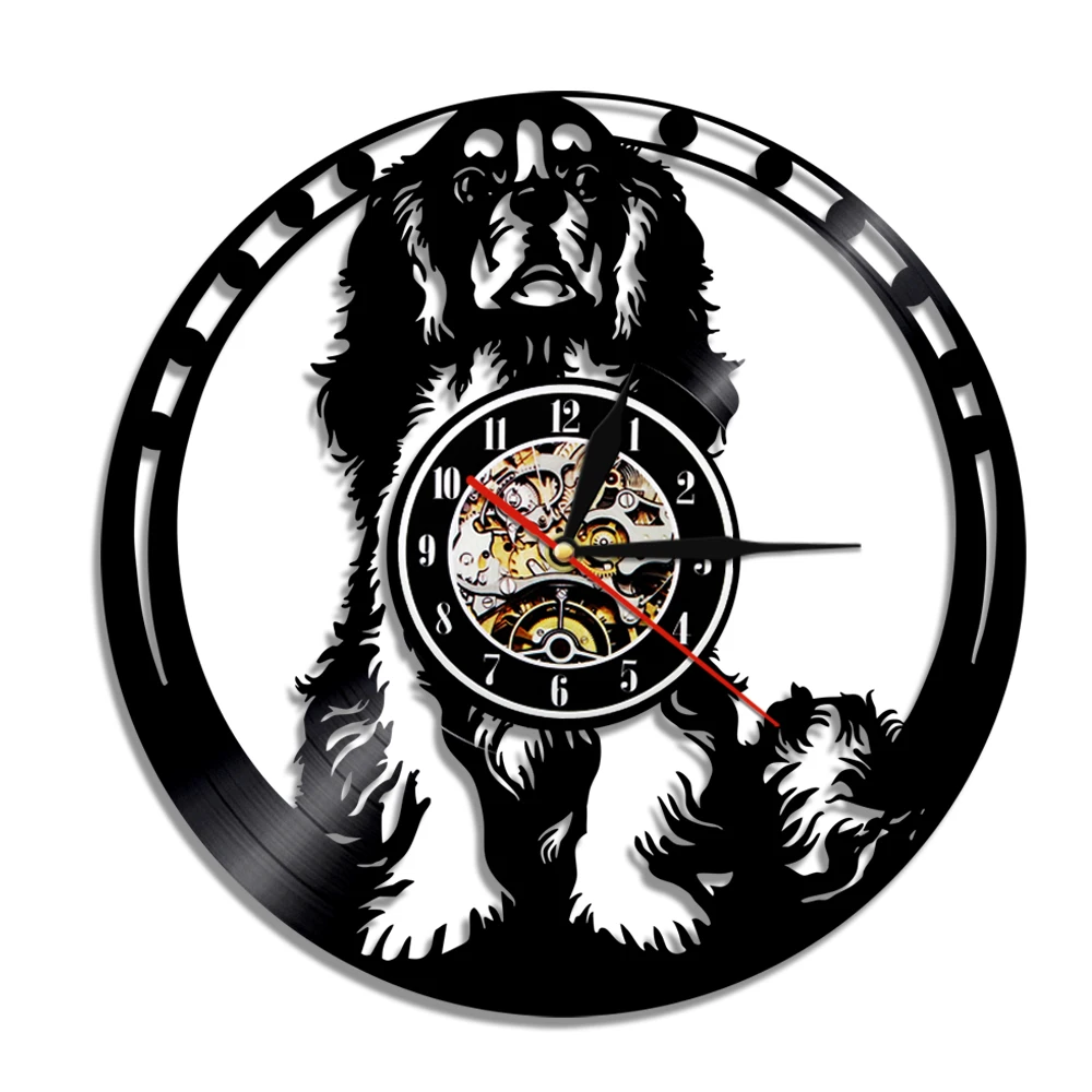 

Cavalier King Charles Spaniel Dog Vinyl Record Wall Clock Home Decor Puppy Pet Dog Breed Vintage Album Laser Cut Wall Clocks
