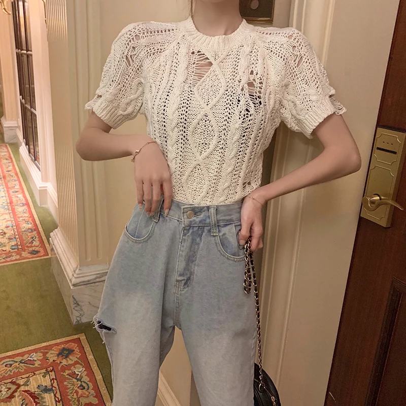 Выдалбливают трикотажные пуловеры Повседневный стиль Осень корейский свитер