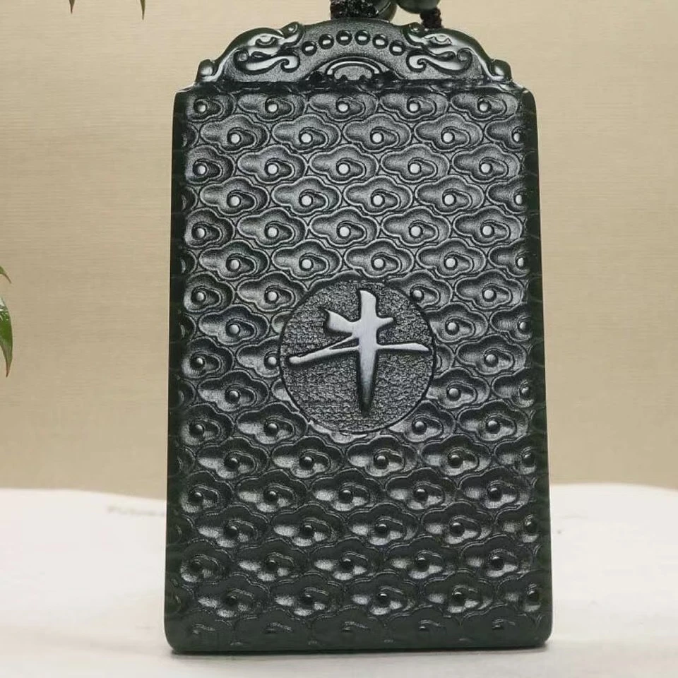 Качественная зеленая нефритовая подвеска амулет Ox Design Lucky Bless Китайский Зодиак 12