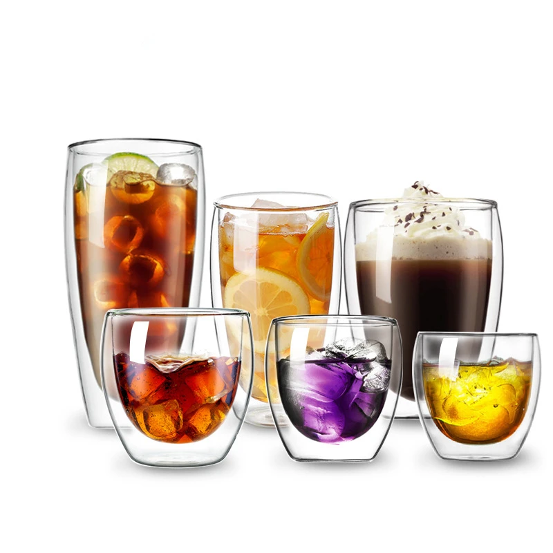 Кофейная кружка Bodum с двойными стенками, стеклянная конструкция, анти-обжигание, теплоизоляция, чашка для завтрака, молока, чая, питьевой стакан, посуда для напитков