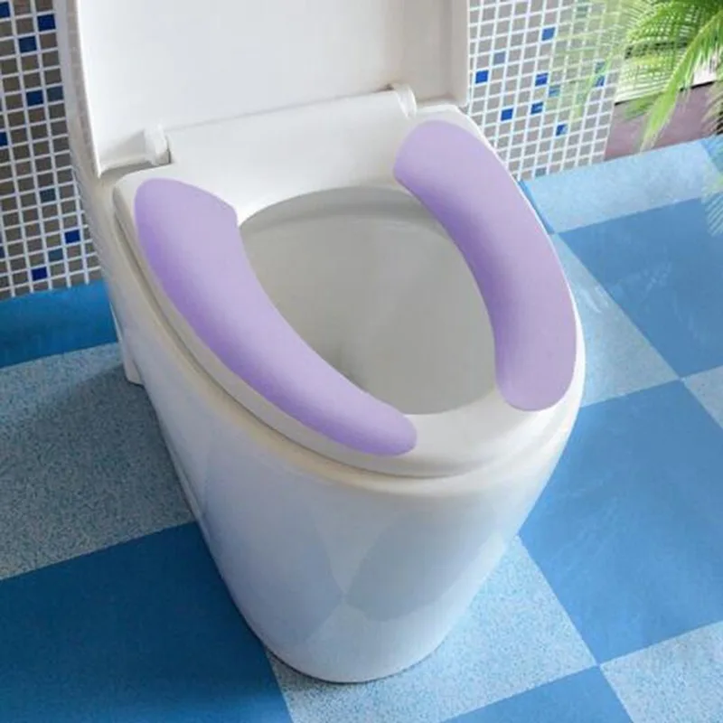 

Useful Toilet Mat Seat Cover Pad Washroom Warm Washable Health Sticky Household Reuseable Soft Toilet Seat Cover New