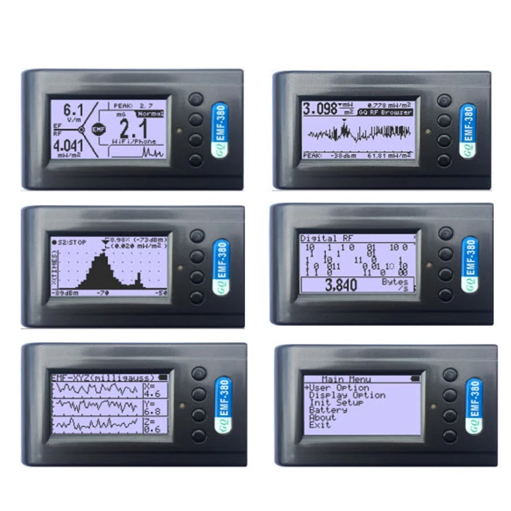

EMF-390 Advanced 3-in-1 Electromagnetic Radiation Detector Multi-field EMF Meter and RF Spectrum Power Analyzer with Data Logger