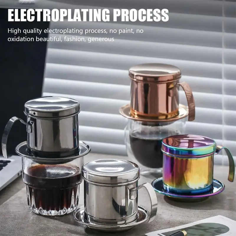 

Coffee Drip Filter Cup Portable Reusable Stainless Steel Coffee Drip Pot For Office Home And Outdoor Use Coffee Filters