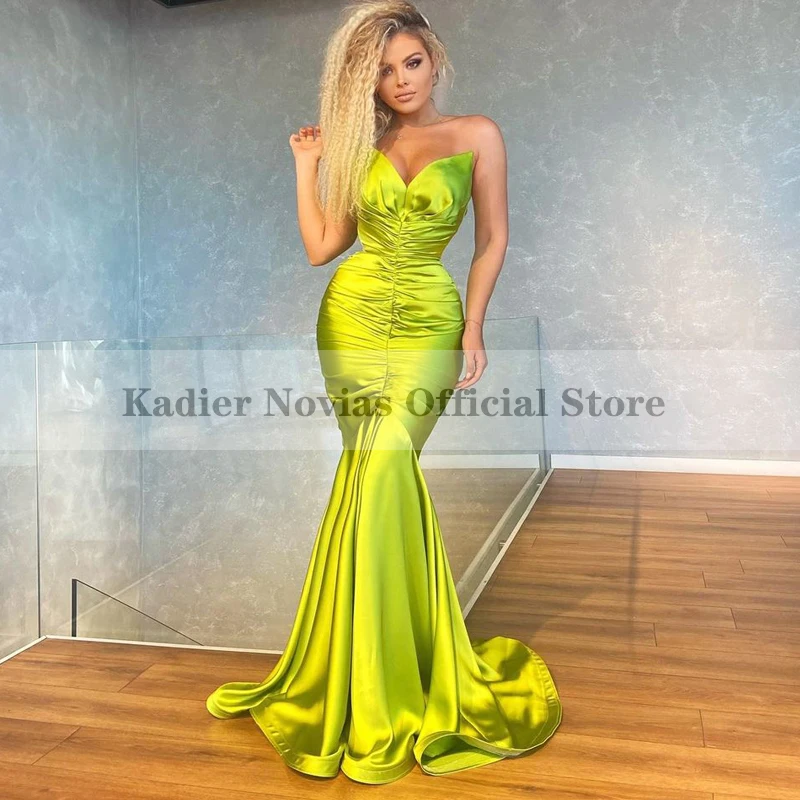 

KADIER NOVIAS Long Mermaid Green Women's Evening Dress Sleeveless Formal Prom Party Gowns