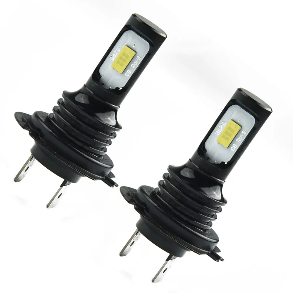 

2x H7 LED Headlight High/Low Kit Bulbs Car Fog Light 8000K Error Free Ice Blue Decoding Car Headlight Bulbs(LED) Universal