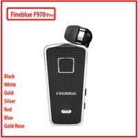 fineblue f970 pro mini portable in ear 10 hours bluetooth 5 0 neck clip telescopic type business sport earphone vibration