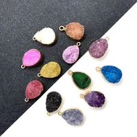 natural stone small pendant drop shaped crystal fashion pendant for diy jewelry making necklace bracelet earrings size 15x23mm