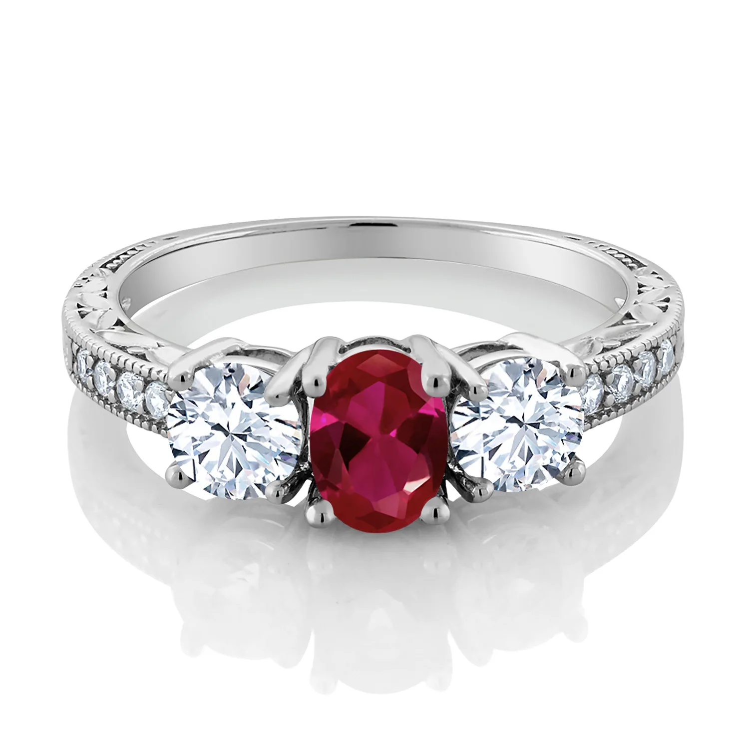 GemStoneKing 2 52 Ct ОВАЛЬНЫЙ красный создан рубиновое женское кольцо твердое 925 пробы