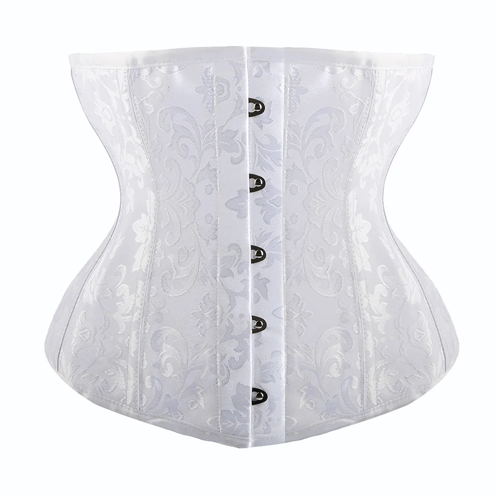 

Women's Jacquard Body Shaper Waist Girdle Corset Waste Cincher Brocade Lace Up Boned Sexy Colombian Sheath Underbust Bustiers