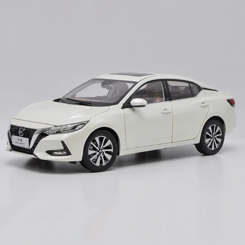 1:18 литая модель для Nissan Sylphy 2019 белый седан игрушечный автомобиль из сплава
